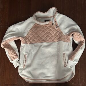 Abercrombie & Fitch Cream and Pink Fleece Pullover